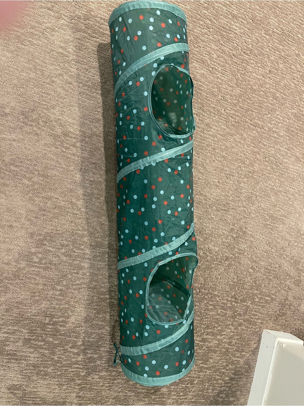 Green Polka Dot Cat Tunnel